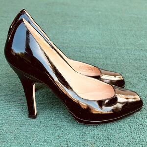 Cole Haan x NikeAir Patent Leather Pumps Sz 8B Black Square Toe